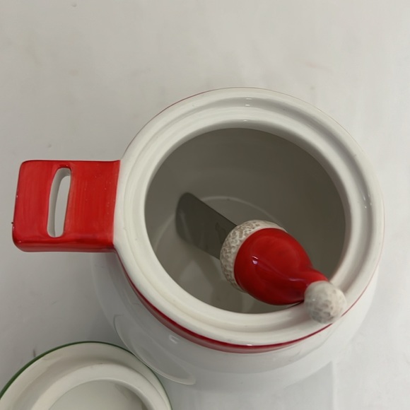 Christmas Ceramic cheese dip bowl with spreader - Picture 4 of 6